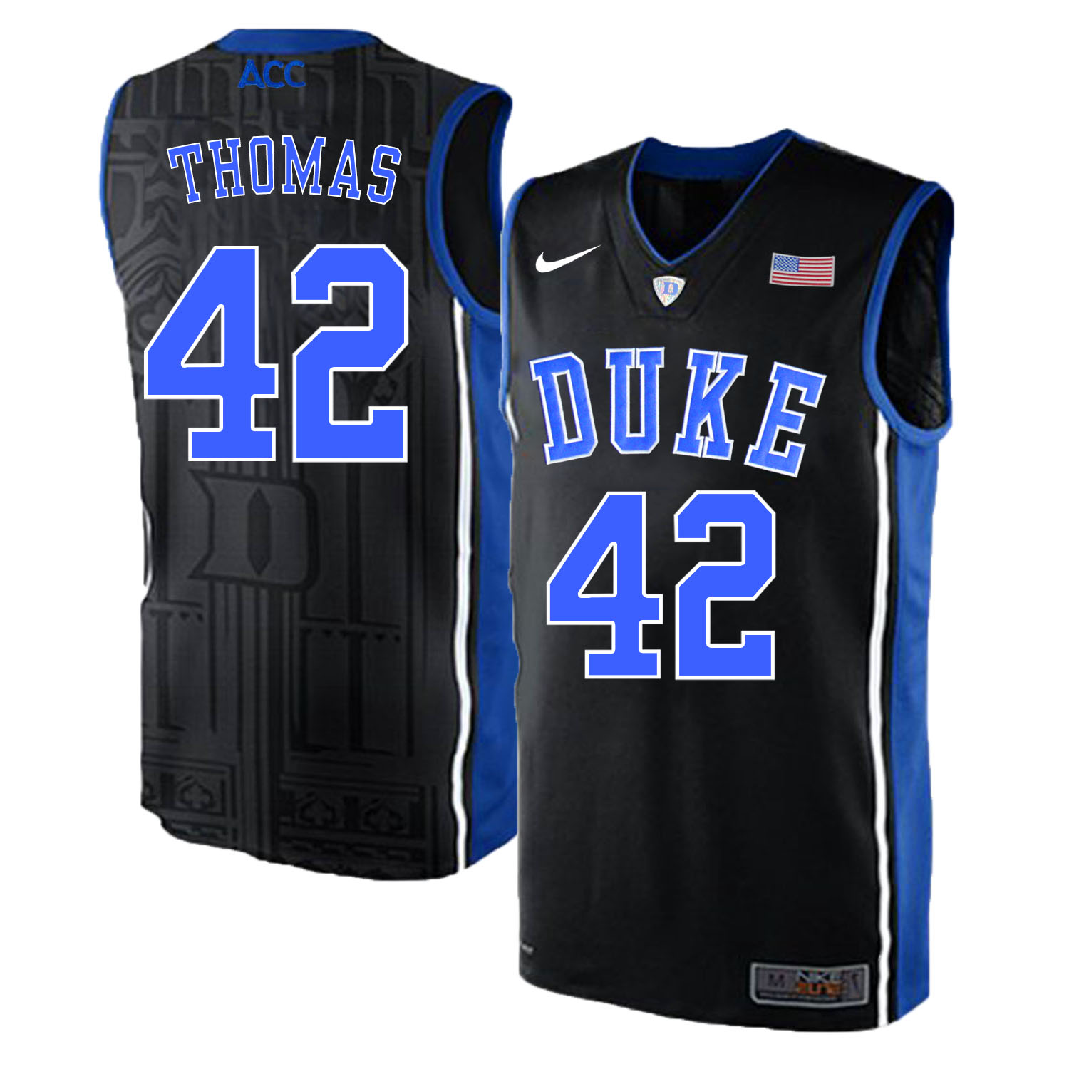 Duke Blue Devils 42 Lance Thomas White Black Elite Nike College Basketball Jersey